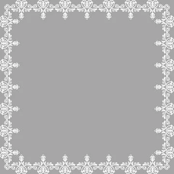 Floral Abstract Square Vector Frame With Arabesques Stock Illustration
