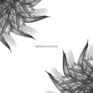 Floral abstract vector background with  and black leaves Stock Illustration