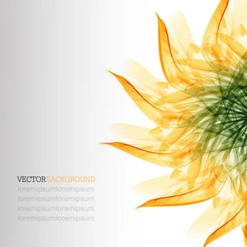 Floral abstract vector background with green and orange leaves Stock Illustration