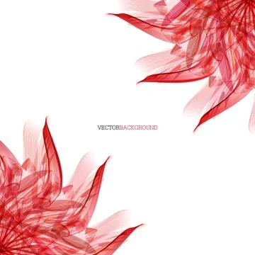 Floral abstract vector background with red leaves Stock Illustration