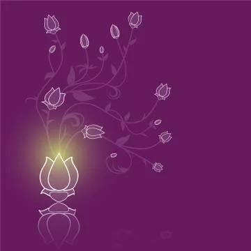Floral abstract vector purple background Stock Illustration