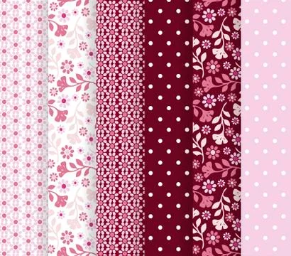 Floral and decorative pattern set Stock Illustration