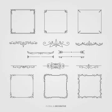 Floral and Decorative vector set Illustrazione stock