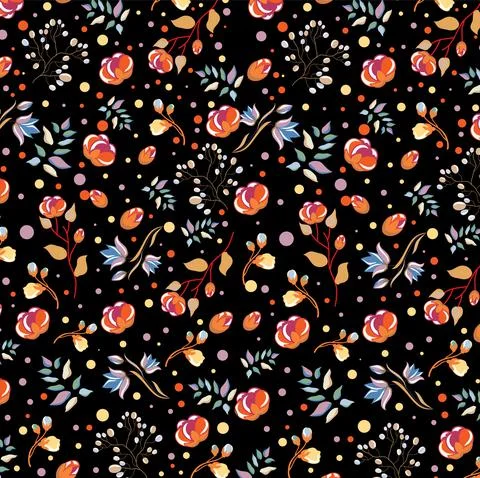 Floral And Leaf Art Pattern Set Illustrazione stock