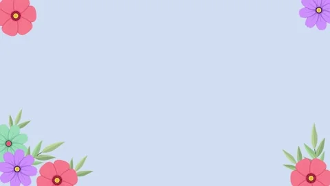 Floral animation on blue background Stock Footage 279924669