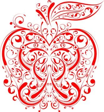 Floral apple 스톡 일러스트