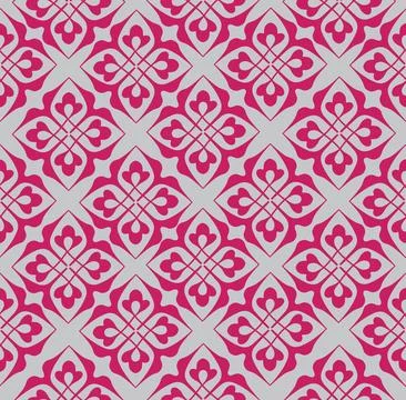 Floral arabesque line seamless pattern. Flourish fabric texture. Ornament 스톡 일러스트