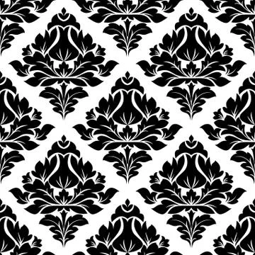 Floral arabesque pattern with a diamond motif Stockillustratie
