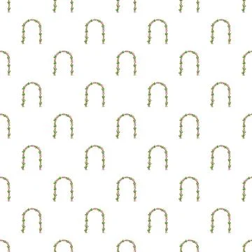 Floral archway creating a seamless repeat garden pattern 스톡 일러스트