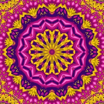 Floral authentic carpet design  joy to older children and adult colorists  .. Stock Illustration