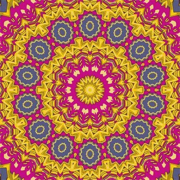 Floral authentic carpet design  joy to older children and adult colorists  .. Stock Illustration