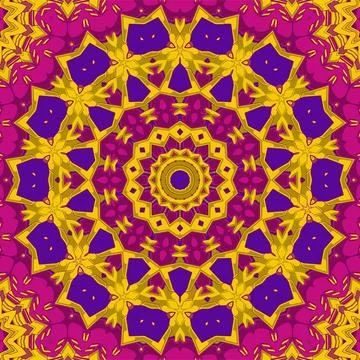 Floral authentic carpet design  joy to older children and adult colorists  .. Stock Illustration