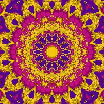 Floral authentic carpet design  joy to older children and adult colorists  .. Stock Illustration