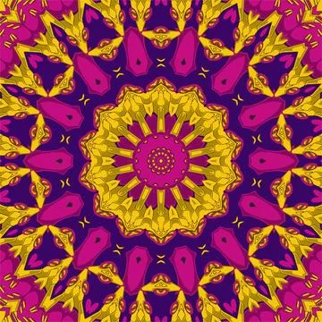 Floral authentic carpet design  joy to older children and adult colorists  .. Stock Illustration