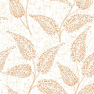 Floral autumn seamless pattern. Fall leaves forest texture. Floral branches.. Illustrazione stock