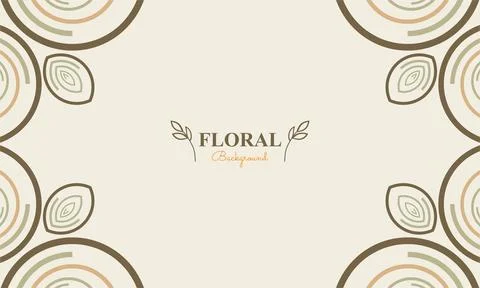 Floral background with abstract natural shape, leaf and floral ornament in .. Stock Illustration