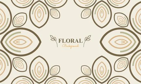 Floral background with abstract natural shape, leaf and floral ornament in .. Stock Illustration