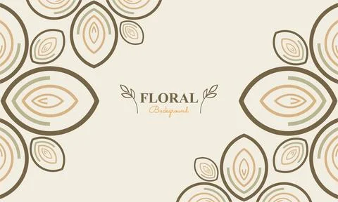 Floral background with abstract natural shape, leaf and floral ornament in .. Illustrazione stock