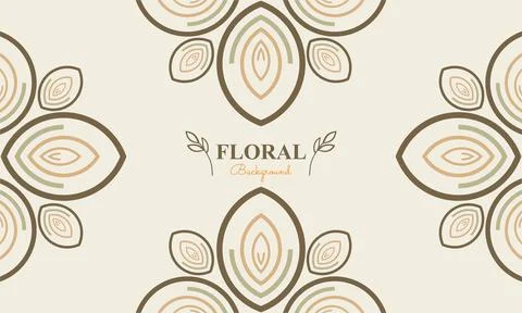 Floral background with abstract natural shape, leaf and floral ornament in .. Stock Illustration