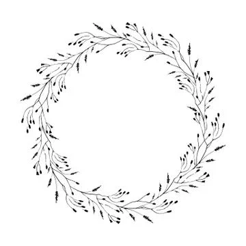 Floral background. Botanical vector frame. Leaves hand drawn frame. Delicate Stock Illustration