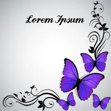 Floral background butterfly Illustrazione stock