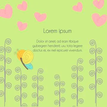 Floral background in Doodle style, summer spring Stock Illustration