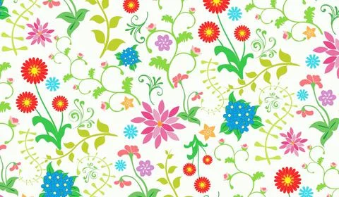 Floral background. Graphic pattern for fabric, wallpaper, packaging. Stock Illustration