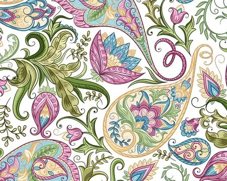 Floral background. Graphic pattern for fabric, wallpaper, packaging. Stock Illustration