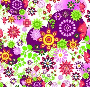 Floral background. Graphic pattern for fabric, wallpaper, packaging. Stock Illustration