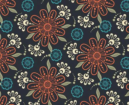 Floral background. Graphic pattern for fabric, wallpaper, packaging. Stock Illustration
