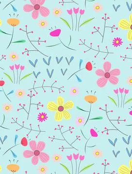 Floral background. Graphic pattern for fabric, wallpaper, packaging. Stock Illustration