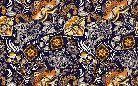 Floral background. Graphic pattern for fabric, wallpaper, packaging. Stock Illustration