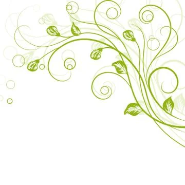 Floral background in green Stock Illustration