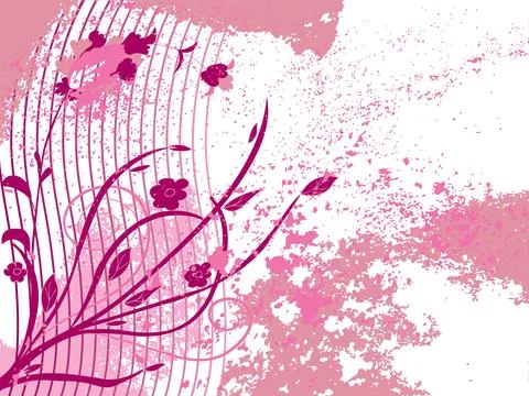 Floral background with grunge texture Illustrazione stock