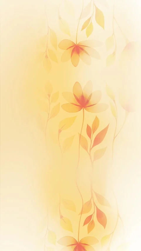 Floral background loop animation.Yellow hand drawn flower vertical backdrop Stock Footage 332701377