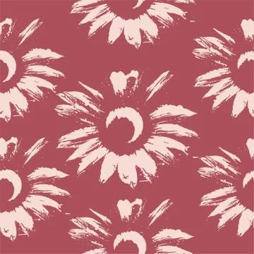 Floral background pattern pink white flowers  Stock Illustration