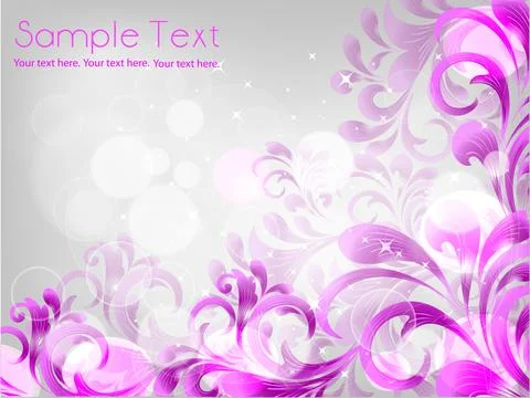 Floral background with pink glitters. Stock Illustration