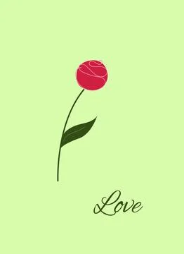 Floral background for the postcard. Flat spring floral card with caption. B.. Stock Illustration