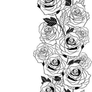 Floral background with roses. Vector seamless pattern Illustrazione stock