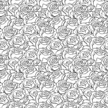 Floral background with roses. Vector seamless pattern イラスト素材