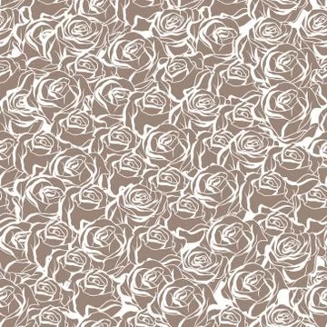 Floral background with roses. Vector seamless pattern Stock Illustration