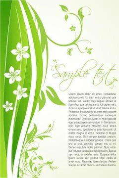 Floral background with sample text Stock Illustration