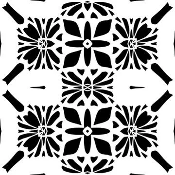 Floral background. Seamless black pattern Stock Illustration