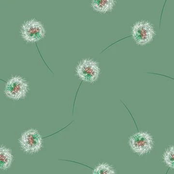 Floral background seamless pattern with dandelion Beautiful nature backdrop.  Stock Illustration