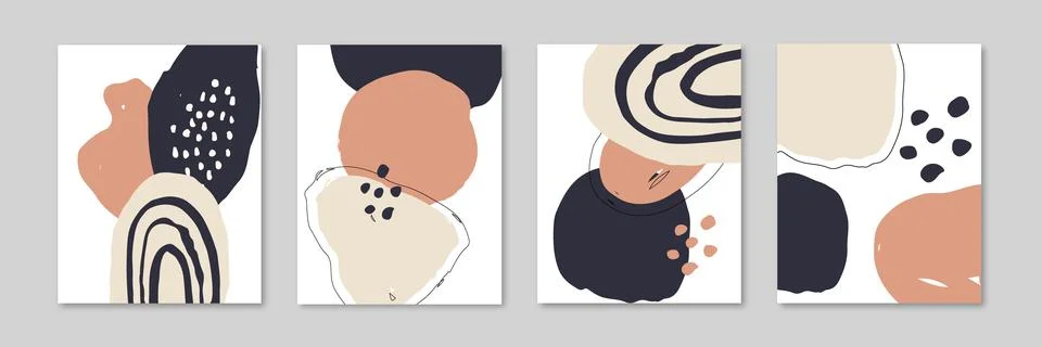 Floral background set. Abstract creative backgrounds in minimal trendy Stock Illustration