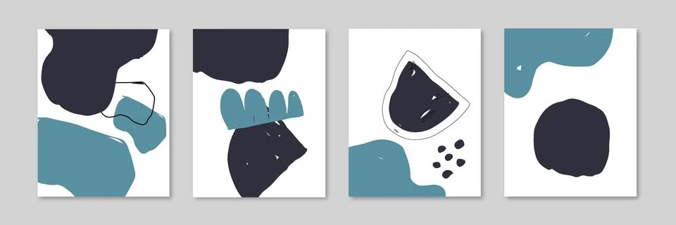 Floral background set. Abstract creative backgrounds in minimal trendy style Stock Illustration