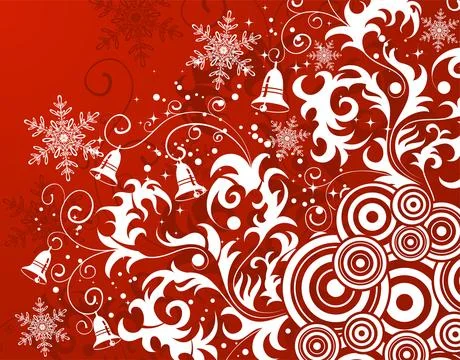 Floral background with snowflake Stock Illustration