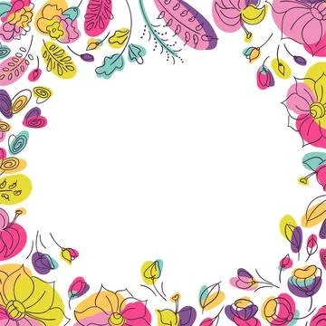Floral background for social network post with summer flowes Stock Illustration