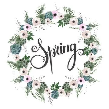 Floral background. Spring background with beautiful flowers Stock Illustration