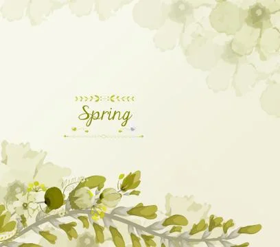 Floral background, spring theme, greeting card Stock Illustration